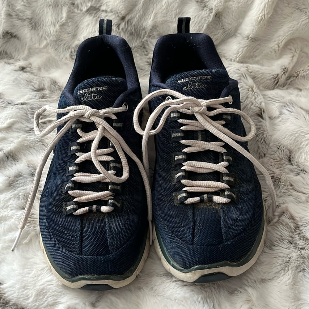 Skechers Elite Flex Memory Foam Sneakers Walking Shoes size 7 Navy